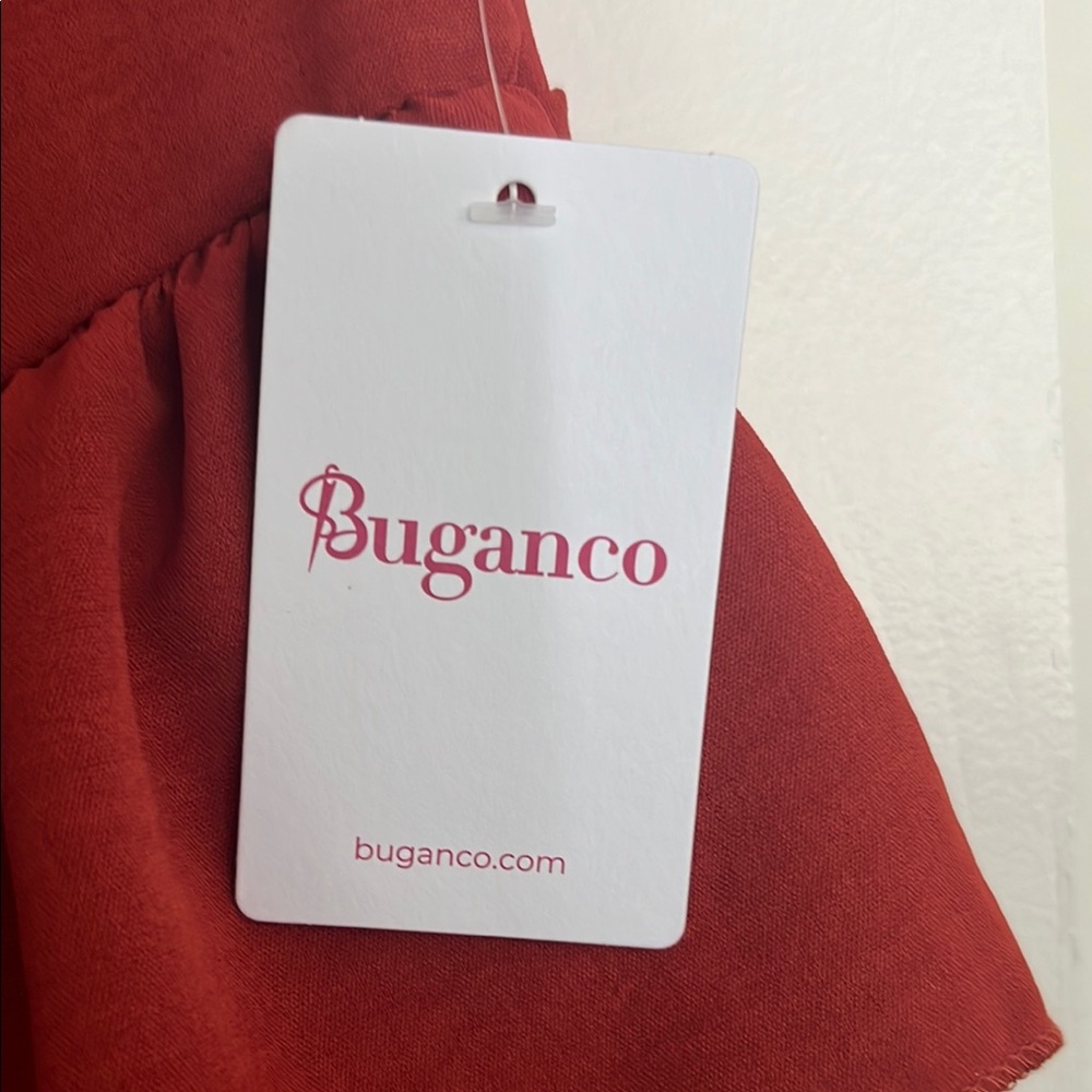 Red Ruffled Tiered Halter Dress - Picture 2 of 5